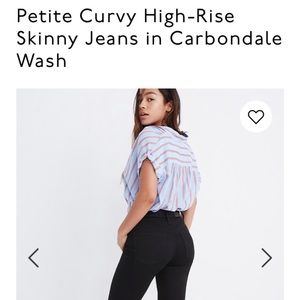 Madewell curvy high rise skinny jeans in Carbondale black 25p